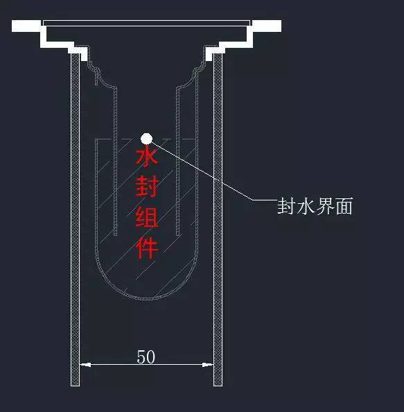 (组件式——深水水封防臭地漏剖切结构)