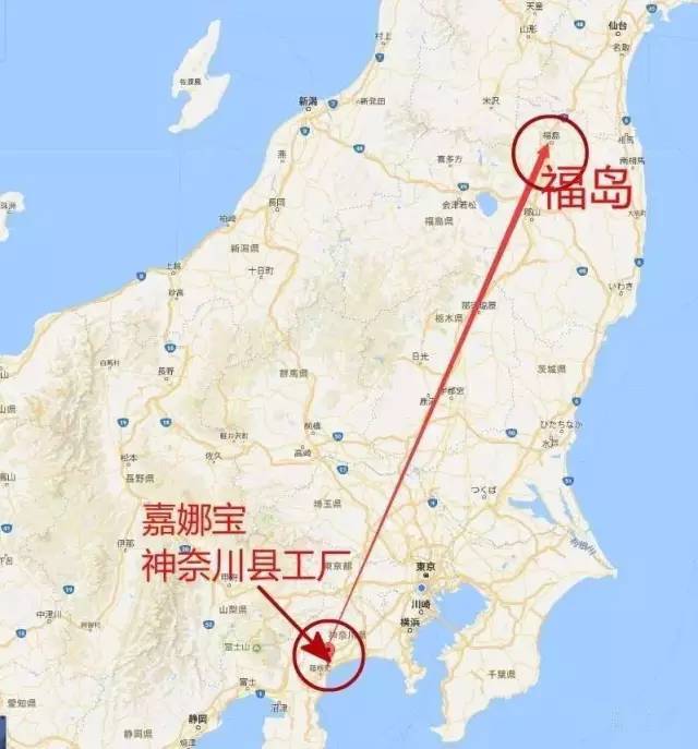 佳丽宝的工厂在距离福岛400多公里的神奈川县,同样是安全范围内.