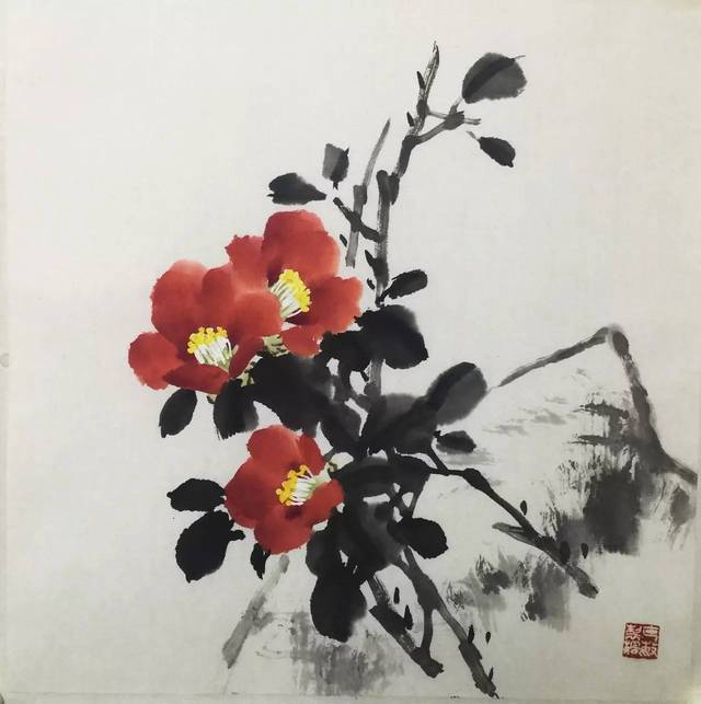 经典赏析:名家画茶花