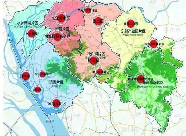 我市将划分为六大片区及14个重点发展先行区,并以松山湖片区为试点