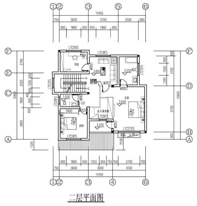 新农村别墅,11x11米,主卧室50平米,含平面图