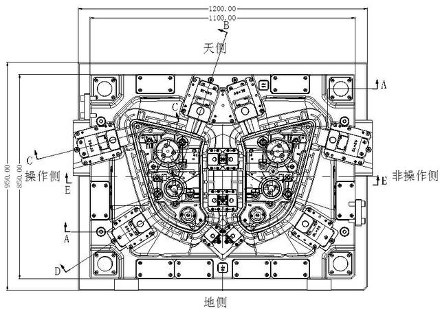 汽车灯壳注塑模具结构图1