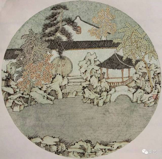 苏州园林之四 40x40cm 中国画 纸本 2015