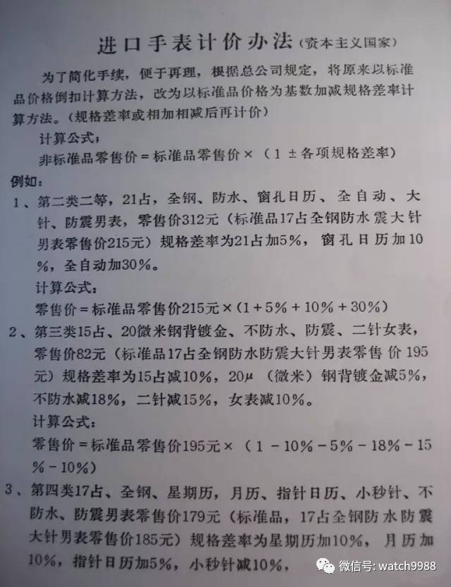 英纳格,瓦斯针,定价260元 百浪多之类,定价240元 进口表在当时非寻常