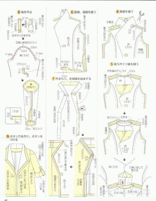 国外服装纸样连载分享14 ,12款女士小西装小西服裁剪纸样图