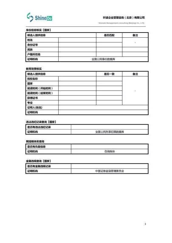 【干货分享】轩渡咨询-员工背景信息调查报告(经理级)