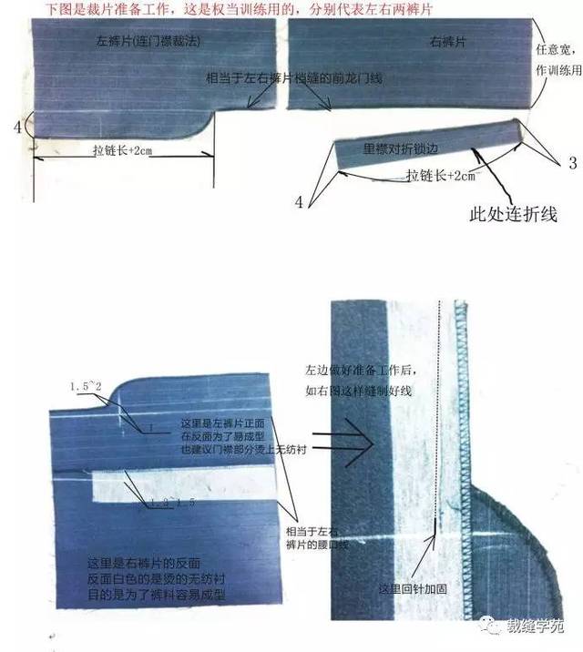 我自己的裤子门襟拉链装法