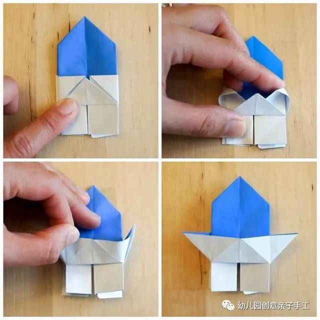 幼儿园手工之折纸小人偶,折几个便能愉快玩上一天