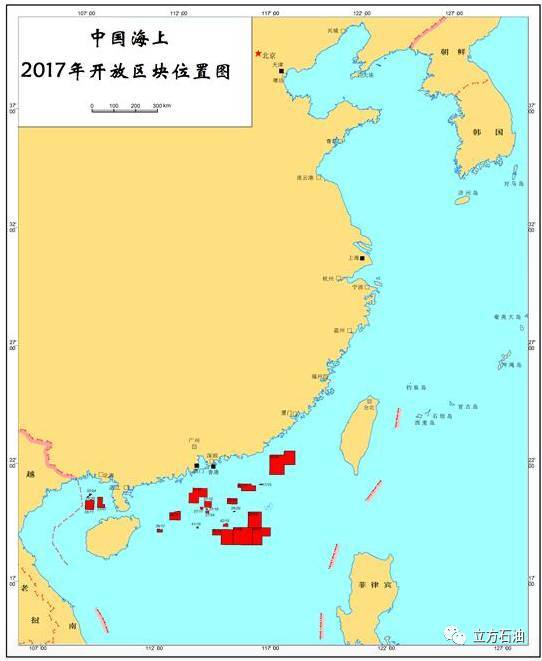 重磅!中国对外开放22个海上油气区块(2017年)