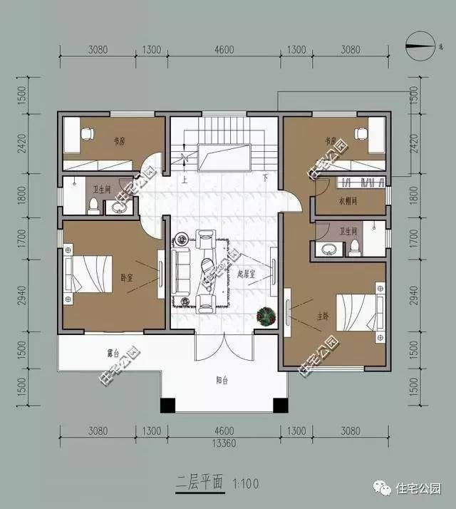 广东农村别墅三层半户型,坐西朝东带堂屋含平面图