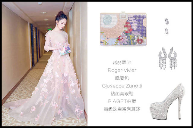 赵丽颖 in georges hobeika 2017 春夏高级定制系列礼服,化身百花仙女