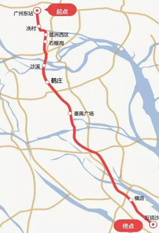 广州地铁18号线线路图 站点:广