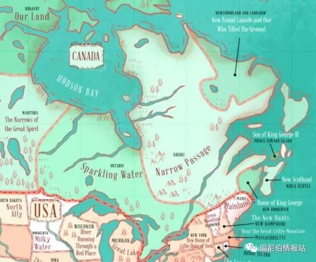 加拿大各省份的字面意思是什么 看看地图就知