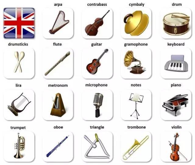 熟悉各种乐器——各种乐器的英文名称