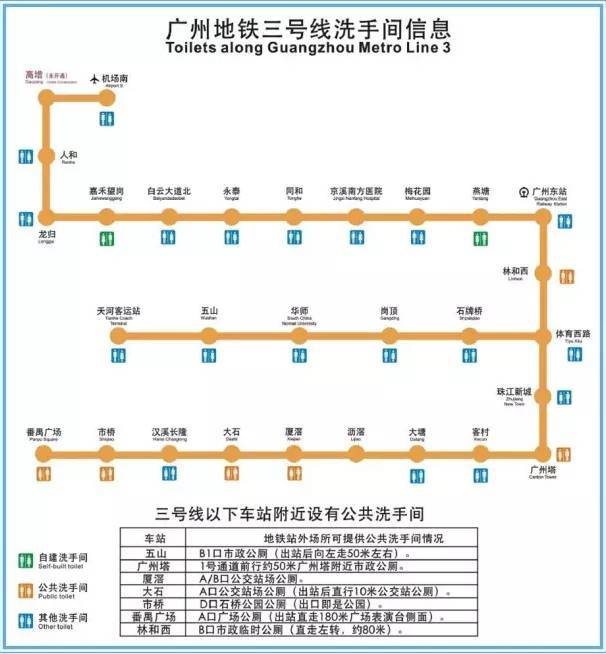 最全广州地铁厕所分布图,建议速度收藏!