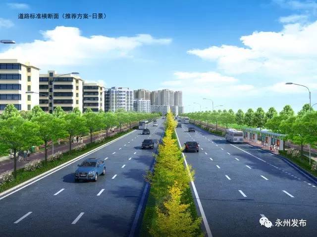 "分离式"道路横断面效果图