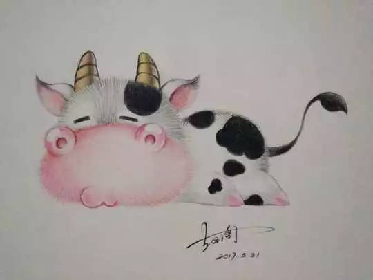 教你用彩铅画一个萌萌哒的小牛!