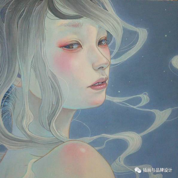 i&b手绘丨日本插画师笔下超空灵少女,似水柔情的绝美风