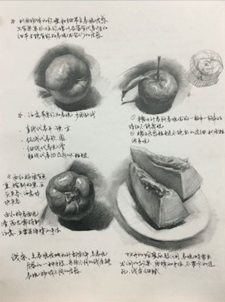 不同静物质感的表现技法