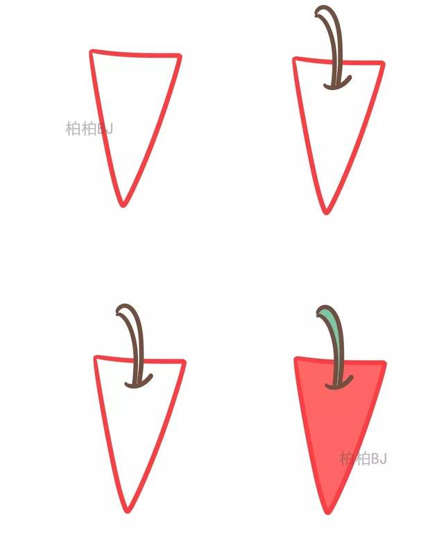 三角形简笔画【植物瓜果蔬菜篇】