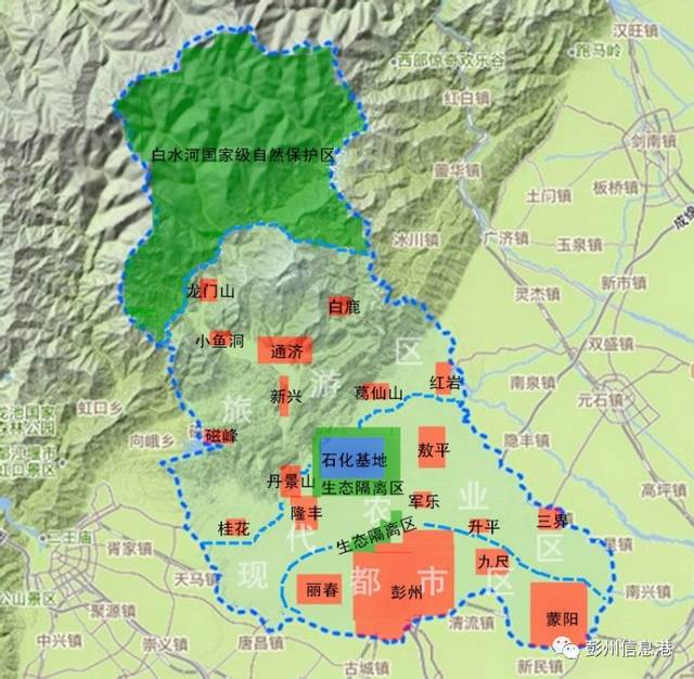 都市区包括:天彭镇,致和镇,蒙阳镇,丽春镇,九尺镇.