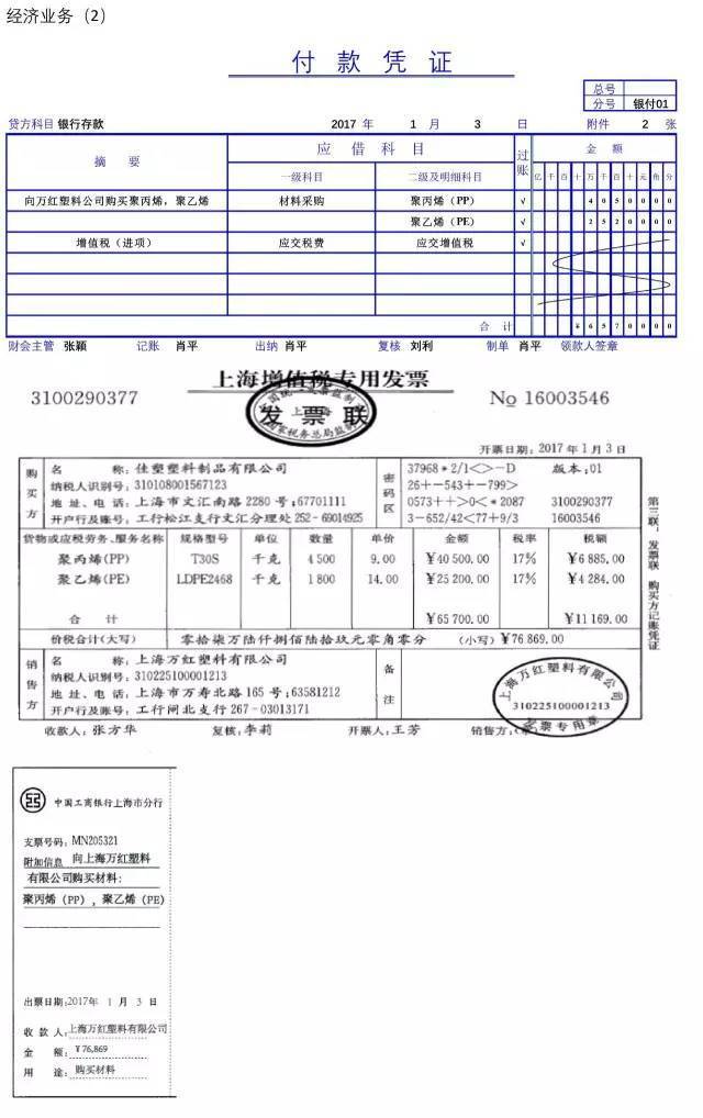 200 ①签发支票(只需左联) ②填制收料单(已完成) ③填制付款凭证④