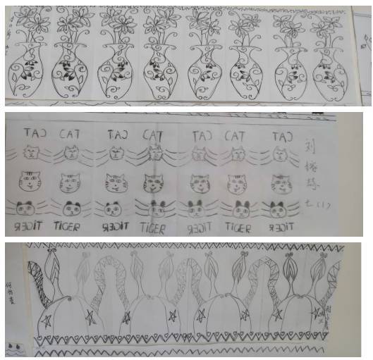 轴对称之"二方连续花边"------数学社团活动掠影