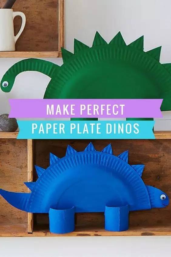 幼儿园母亲节亲子手工制作:纸盘恐龙+水族馆
