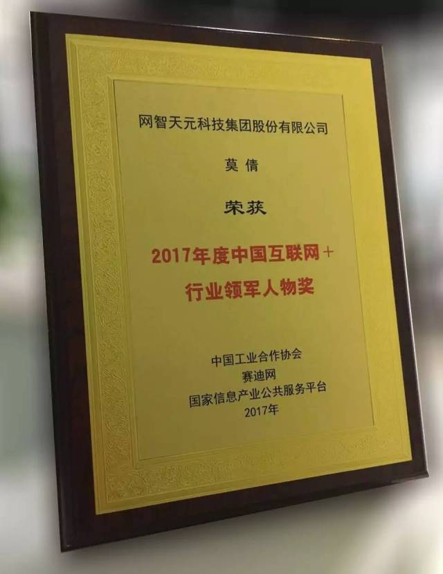 网智天元莫倩博士荣获"中国互联网 行业领军人物奖"