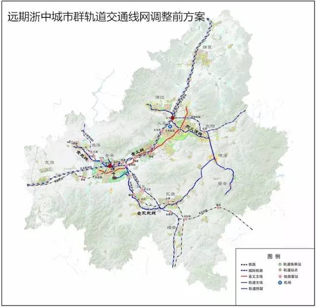 金华至金西,兰溪,武义等县市未来也有轨道交通线路覆盖了