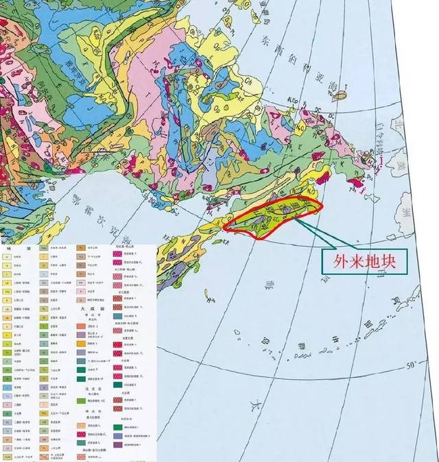 东西伯利亚区域地质图显示科里亚克板块是一个外来拼合体(据亚洲