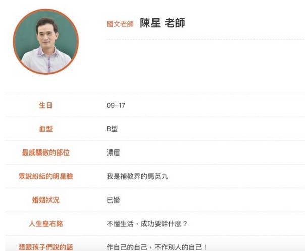 网友和其他社会人士全力人肉搜索,疑似是台南的老师陈星(原名陈国星)