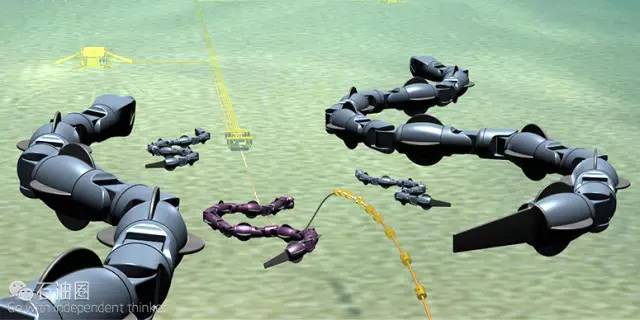 这种蛇形机器人采用仿生设计,细长灵活的结构特点可在水中灵活游动