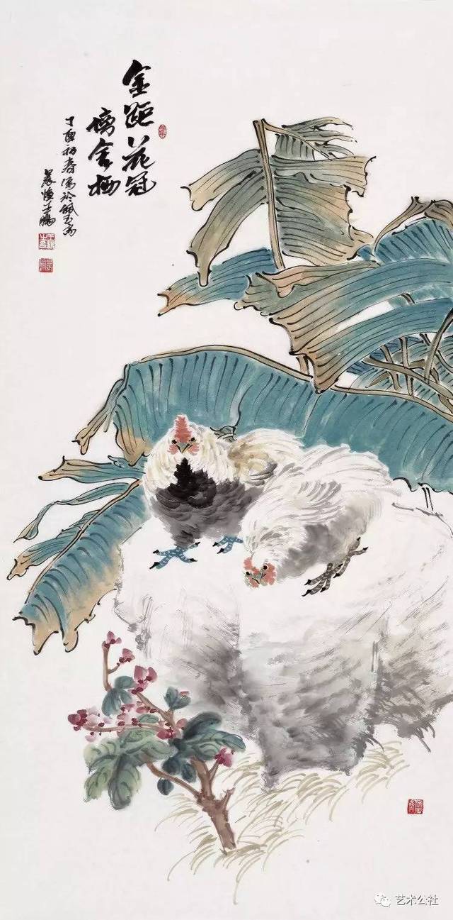 潜心习画,后拜师著名画家晁谷学画,晁谷先生是当代著名花鸟画家,王鹏