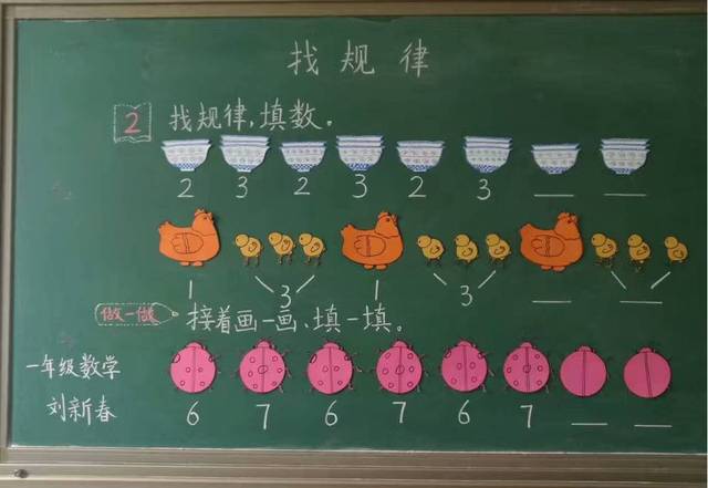 【作品6】 : 找规律 教材内容: 人教版《数学》一年级下册第7单元"找