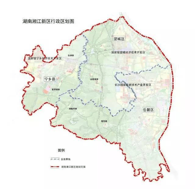 包括岳麓区全域和望城区,宁乡县部分区域