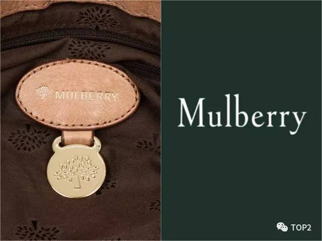 mulberry的意思是桑葚,所以,老mulberry logo上总是有一小树,通过