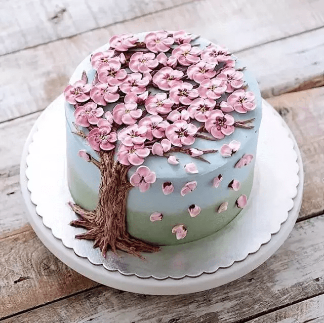 鲜花圆蛋糕