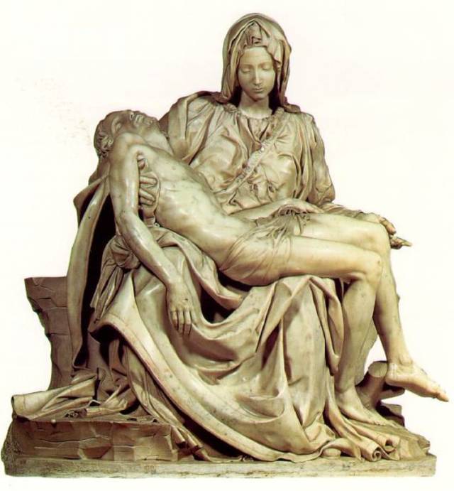 米开朗琪罗《圣母哀悼基督》(1498-1500),大理石