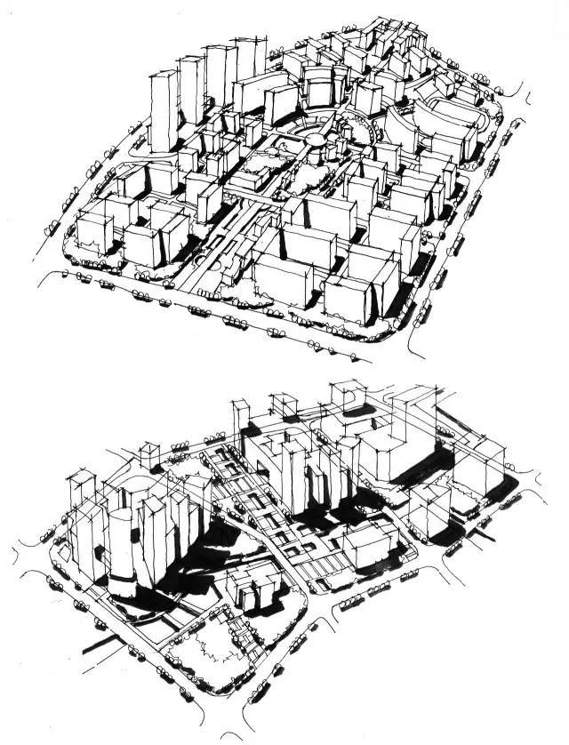 100张建筑鸟瞰手绘