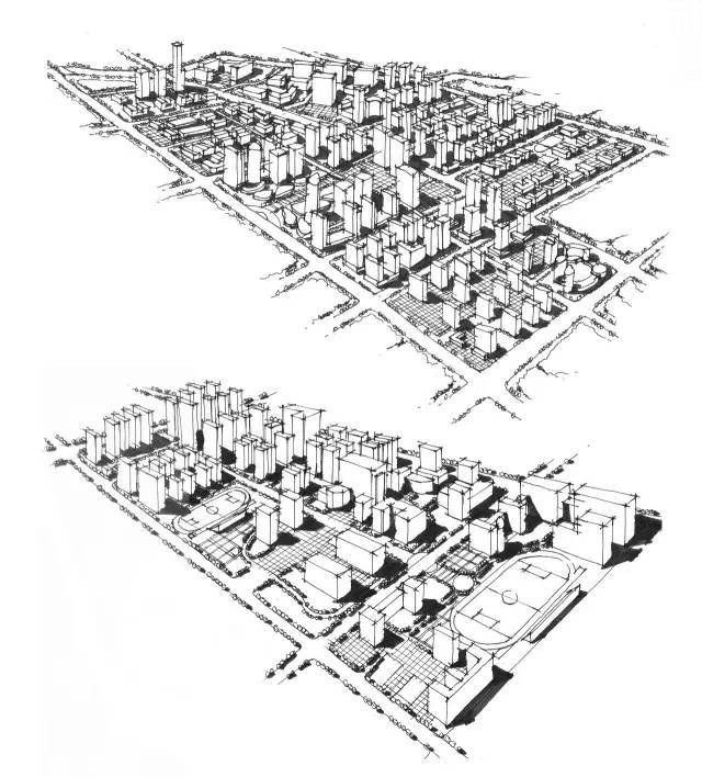 100张建筑鸟瞰手绘