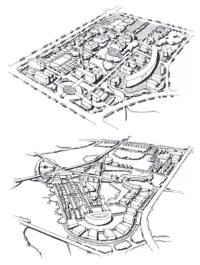 100张建筑鸟瞰手绘