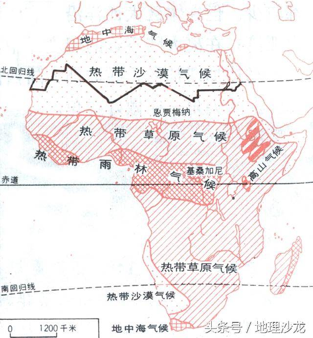 非洲气候类型分布图 美国区域