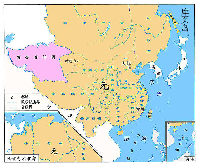 中国历代国土,在东西南北方向,都曾达到过
