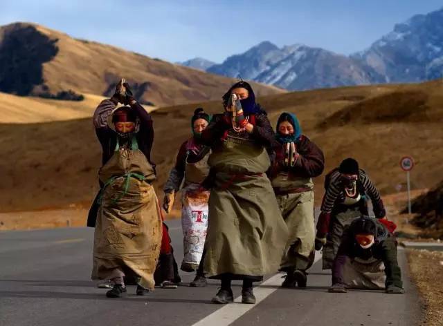 藏族同胞磕长头朝圣之路,每张照片都震撼你心