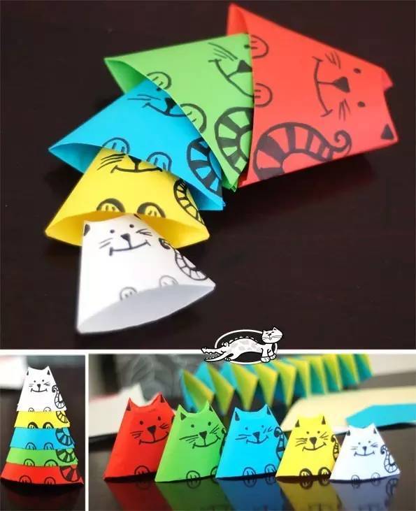 幼儿园手工折纸:小猫魔法变变变,由一变多好神奇