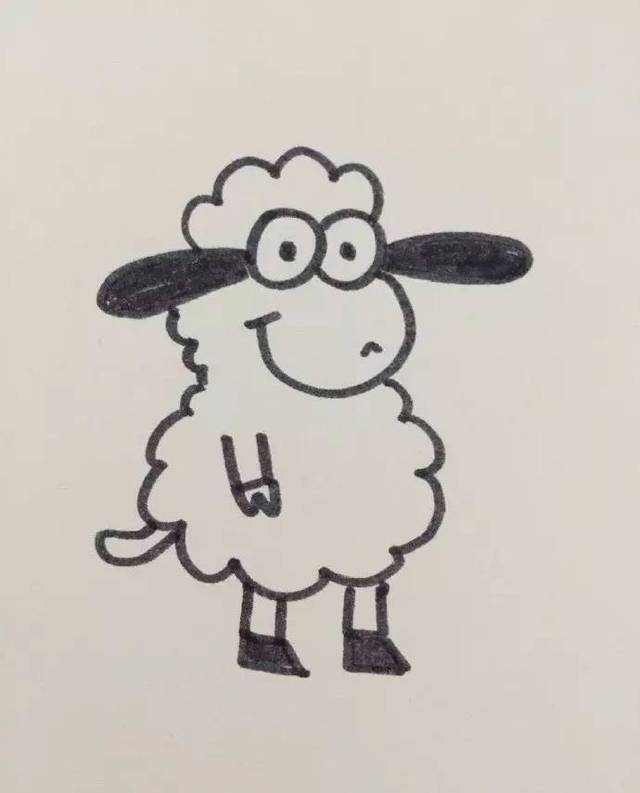 7步画一只小绵羊【简笔画】