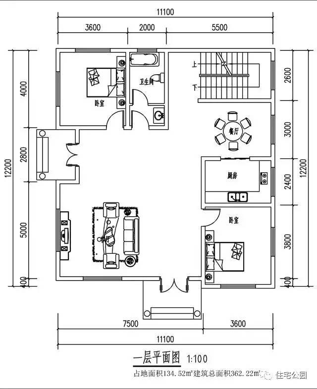 11x12米农村别墅,7卧室很实用,屋顶有凉亭!