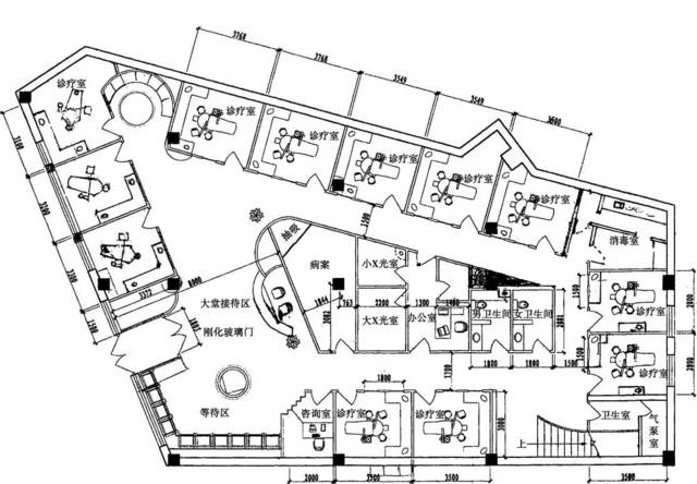 图 天津爱齿口腔门诊部一楼平面设计图 口腔诊所有关介绍要放置在