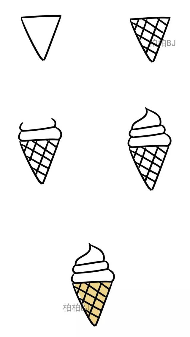 各种各样的冰淇淋【简笔画】